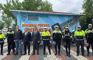 UEDAŞ’ın renklendirdiği 66. trafo, emniyet kemeri...