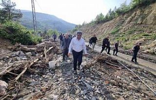 Vali Gürel, selin etkilediği köyleri inceledi