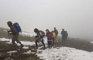 Van Gölü’ne dikkat çekmek için Ağrı Dağı’na...