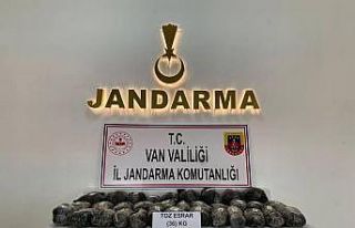 Van’da kayalıklara gizlenmiş 36 kilogram esrar...