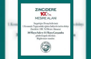 Zincidere Mesire Alanı 2 Gün Kapalı Olacak