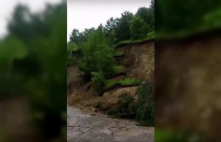 Amasya’da korkutan heyelan kamerada