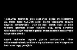 Ankara Barosu: “Meslektaşımız Avukat Belen Nesil...