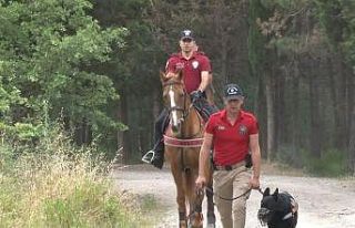 Aydos’ta atlı polisler bayramda devriye gezdi