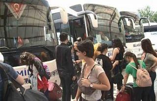 Bursa Otobüs Terminalinde bayram yoğunluğu