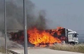 Çanakkale’de tır alev topuna döndü