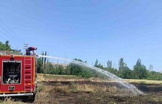 Çankırı’da çıkan anız yangınını itfaiye...