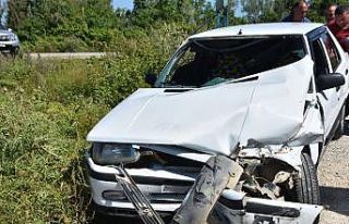 Demir korkuluklara çarpan sürücü yaralandı