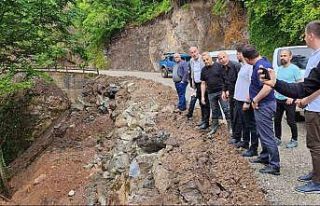 Heyelan sonrası yapılan çalışmaları incelediler