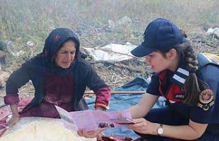Jandarmadan tarım işçisi kadınlara KADES eğitimi
