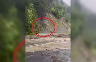 Kastamonu’da heyelan anı kamerada