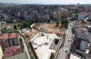 Kent meydanında otoparkın kaba inşaatı tamam