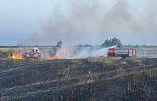 Kırklareli’nde yangın: 20 dönüm buğday küle...