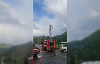 Leylek yuvasına yıldırım düştü