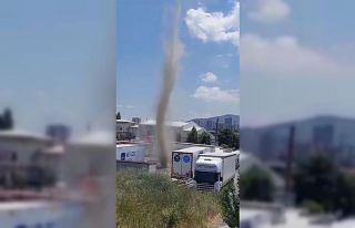 Maltepe’de tır garajında oluşan hortum şaşırttı