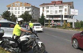 Nevşehir’de trafik yoğunluğu havadan görüntülendi