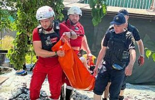 Nova Kakhovka hidroelektrik santrali bölgesinden...