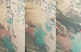 O anlar kamerada: Fren yerine gaza basınca markete...