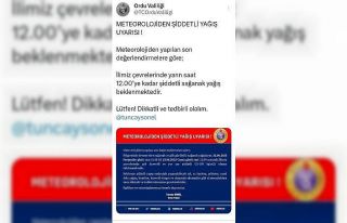 Ordu için çok kuvvetli ve şiddetli sağanak uyarısı