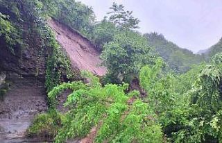 Ordu’da heyelan nedeniyle yol kapandı