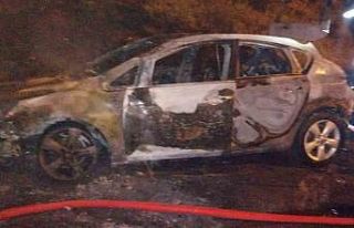 Otoyolda araç yangını