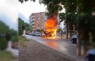 Park halindeki çekici alev topuna döndü