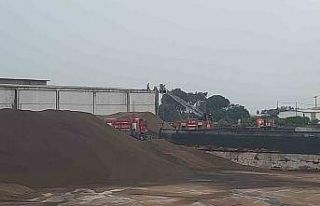 Prina fabrikasında çıkan yangın, büyümeden söndürüldü