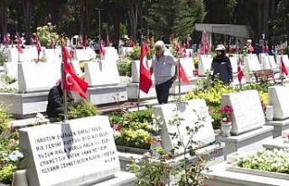 Şehit yakınları bayram öncesinde Edirnekapı Şehitliği’ni...