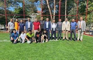 Sentetik çim halı saha hizmete girdi
