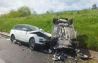 Su birikintisine kapılan cip ters istikamete döndü:...