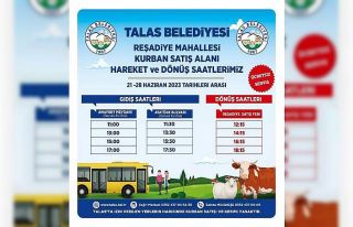 Talas Belediyesi’nden kurban satış alanına ücretsiz...
