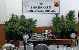 Villa içinde özel düzenek ile uyuşturucu skunk...