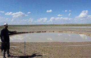 Yağmur suları obruğu doldurdu