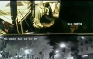 Yoldan çıkan halk otobüsünün tramvay yoluna girmesi...