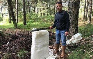 1150 rakıma gömülen kar, yazın serinliğe dönüşüyor