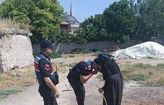 Aksaray Jandarma yaşlıların bayramını kutlayarak...