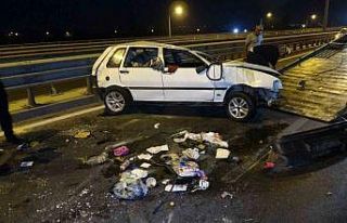 Alkollü sürücünün çarptığı otomobilde can...