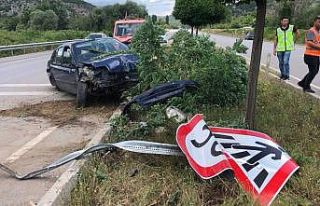 Amasya’da otomobil takla atarak karşı şeride...