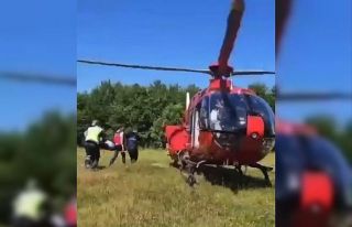 Ambulans helikopter 90 yaşındaki vatandaş için...