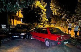 Ankara’da park halindeki araca çarpan sürücü...