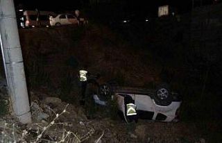 Antalya’da otomobil kaza sonrası 7 metreden uçarak...