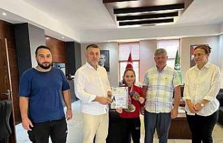 Başkan Yavuz Avrupa şampiyonunu ağırladı