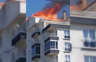 Başkentte 4 katlı binada yangın