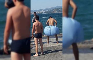 Büyükada’da ilginç görüntü: Naylon torba ile...