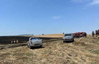 Çanakkale’de arpa tarlasında yangın