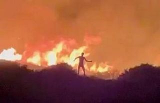 Çeşme yangınında kundakçı önce alevlerin arasında...