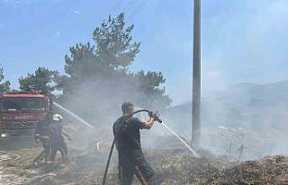 Çiftlik yangını ormana sıçramadan söndürüldü