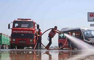Düzce Belediyesi mesaiye ara vermedi