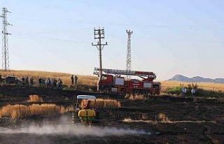 Elektrik direğinden sıçrayan kıvılcımlar 8 dönüm...