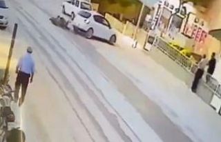 Emet’teki motosiklet kazası kameralara yansıdı